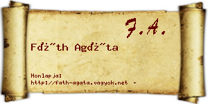 Fáth Agáta névjegykártya